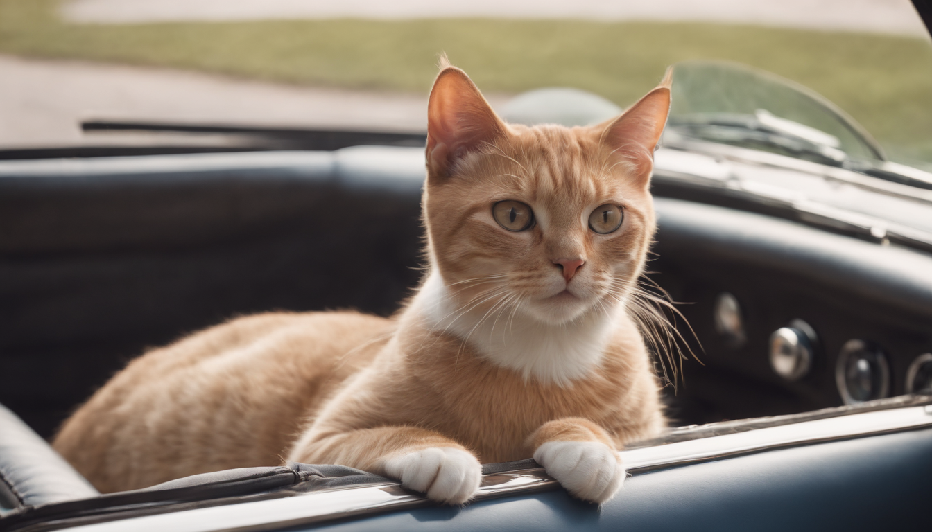 Gato viajando dentro de um carro